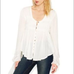 Free People long sleeve embroidered tunic top