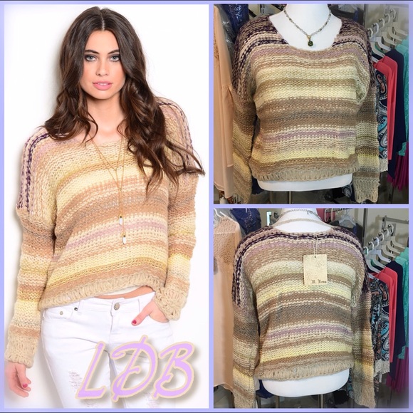 Multi Color Cozy Cable Knit Sweater - Picture 4 of 4