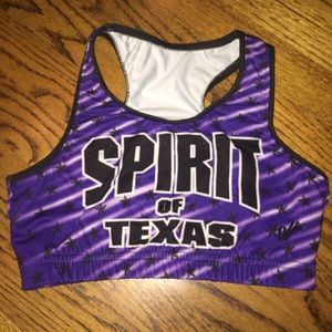 Purple spirit of Texas sports bra