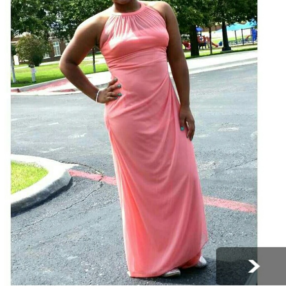 Long peach Dress
