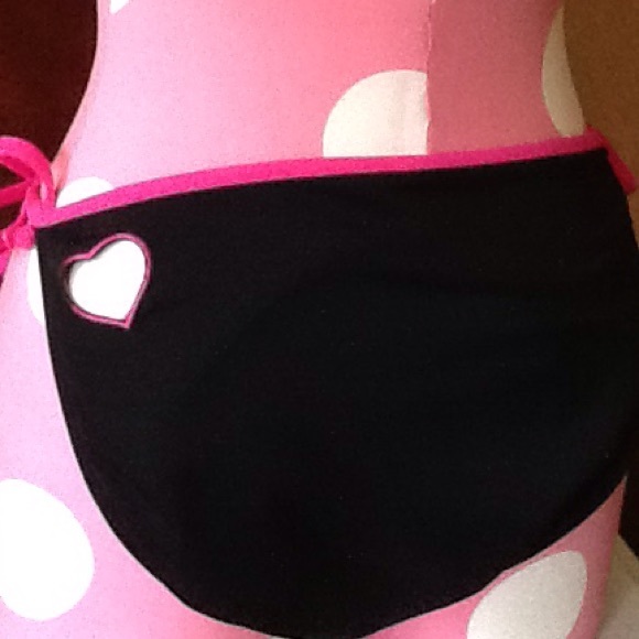 Victoria's Secret Swim Bikini Bottom Heart Shape Cutoutblack Hot