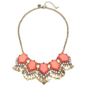 Capwell & Co. Coral Stone and Metal Drop Necklace