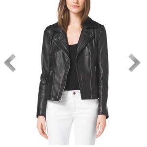 ❌SOLD❌NEW Michael Kors Black Leather Moto Jacket