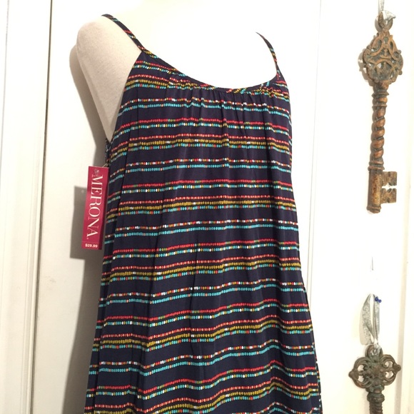 Merona Dresses & Skirts - NWT Small Merona multicolor stripe navy maxi dress