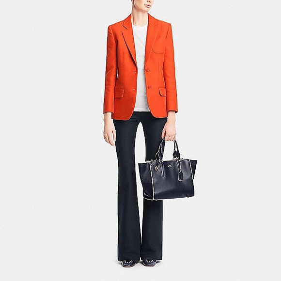COACH CROSBY CARRYALL IN COLORBLOCK LEATHER NAVY