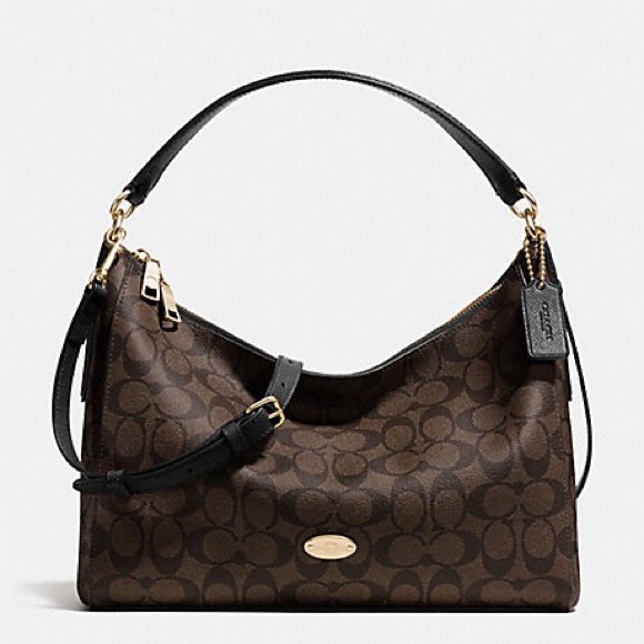 COACH CELESTE SIGNATURE CONVERTIBLE HOBO CROSSBODY