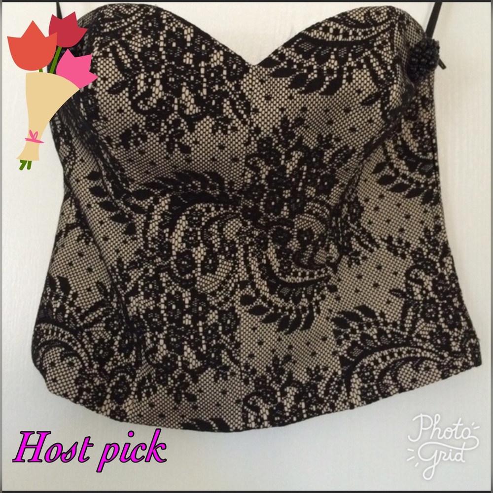 🎀HOST PICK 🎉 NWT Black and beige BeBe bustier