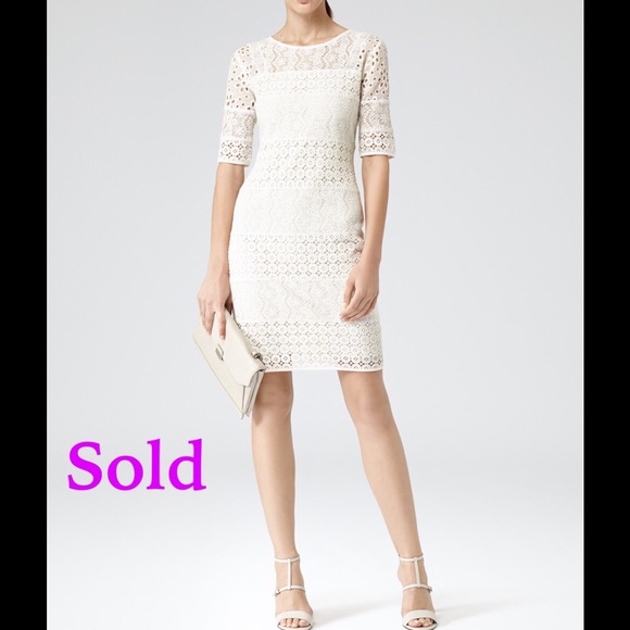 🚫 S O L D Reiss Ivory crochet lace  dress size 6