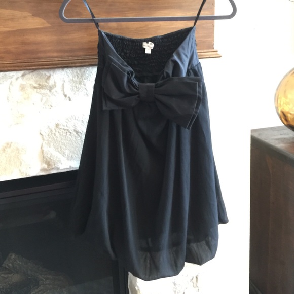 Black bubble dress with bow detail