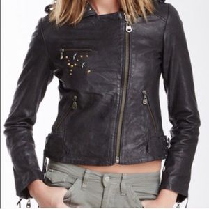 NWOT Doma Genuine Leather Laced-up Studd Jacket