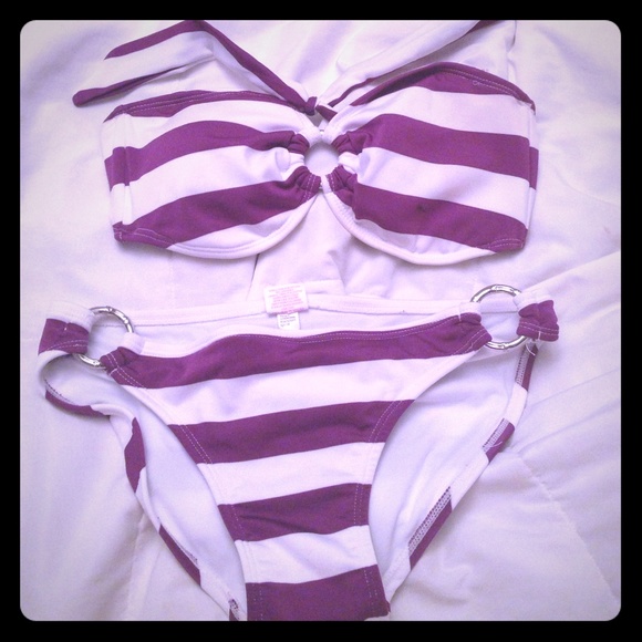 Target Striped purple bikini Medium