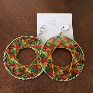 Rasta/Reggae hoop earrings