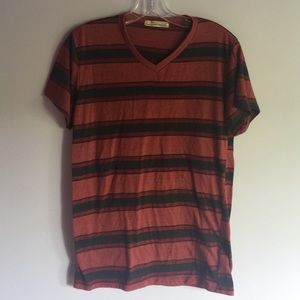 Striped Red V-Neck Shirt