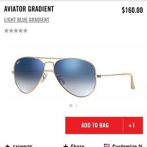 Blue fade to clear aviator rayban sunglasses