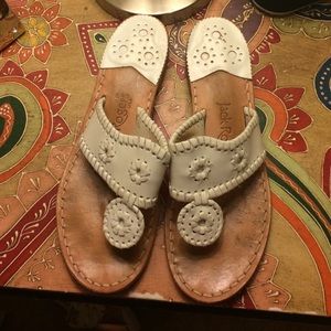 Jack Rogers Navajo Sandal in white leather