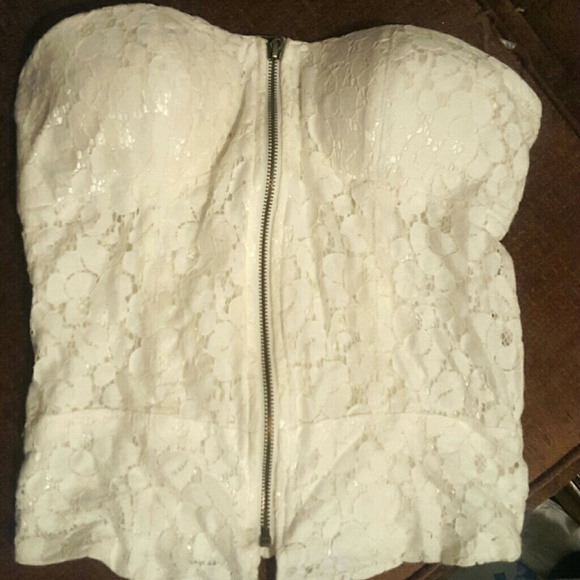 Full tilt corset zip up halter top