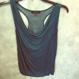 Express teal and silver sequin top