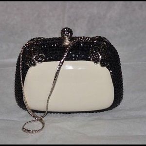 RODO SWAROVSKI Leather Handbag Evening Clutch