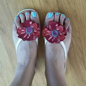 Coach Shoes - Coach Red Flower Poppy Flip Flop Coach Shoes - Coach Red Flower Poppy Flip Flop