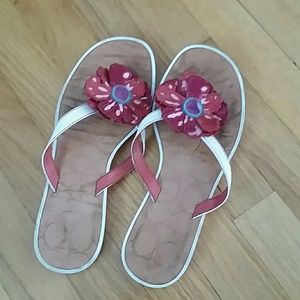 Coach Shoes - Coach Red Flower Poppy Flip Flop Coach Shoes - Coach Red Flower Poppy Flip Flop