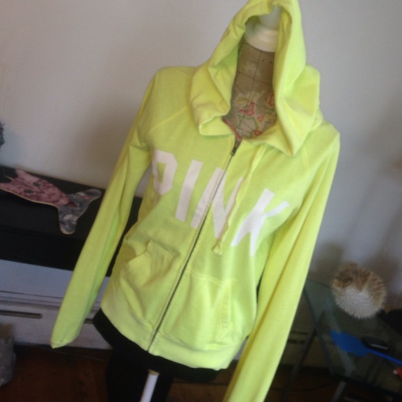 PINK Victoria's Secret Tops - Pink Victoria's Secret neon yellow sweatshirt