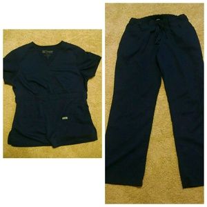 Grey's Anatomy Navy Blue Scrub Set