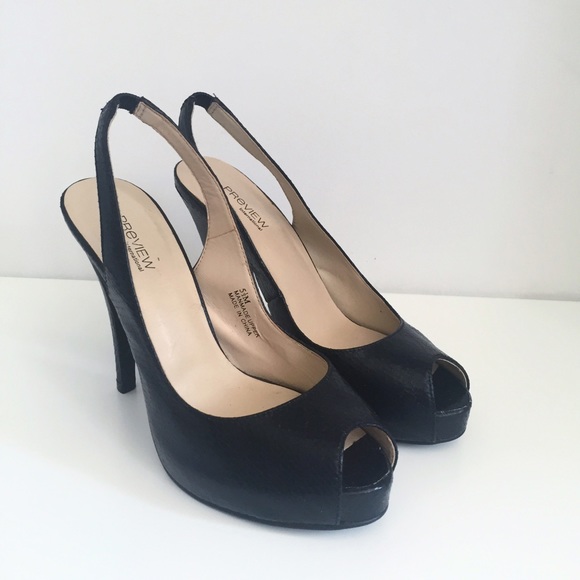 Preview International Black Sling Back Heels