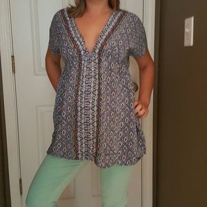 MATERNITY* MOTHERHOOD BOHO deep v blouse