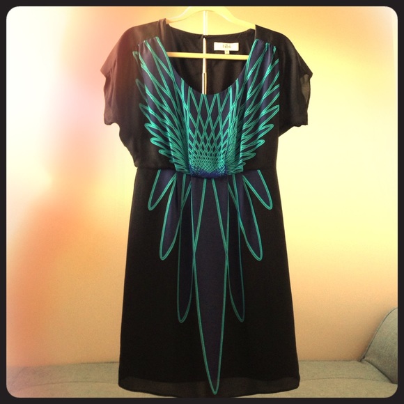 Tibi black silk dress