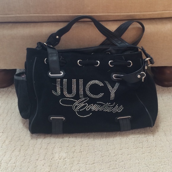Black velour Juicy Couture handbag