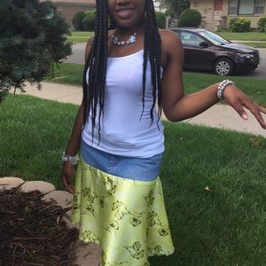Denim contrast skirt
