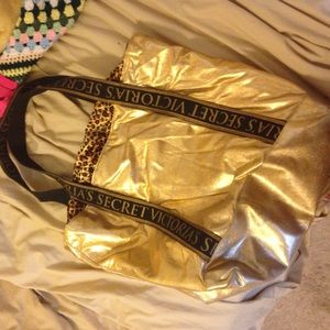 Gold Victoria secret bag