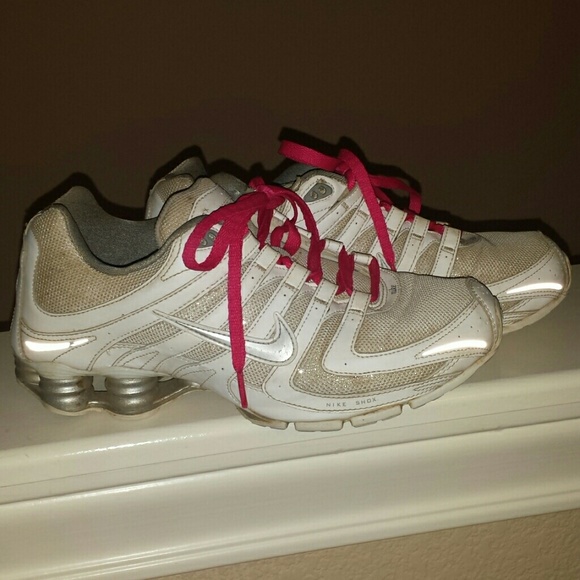 White Glitter Nike Shox
