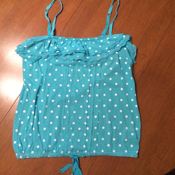 Blue with white polkadots