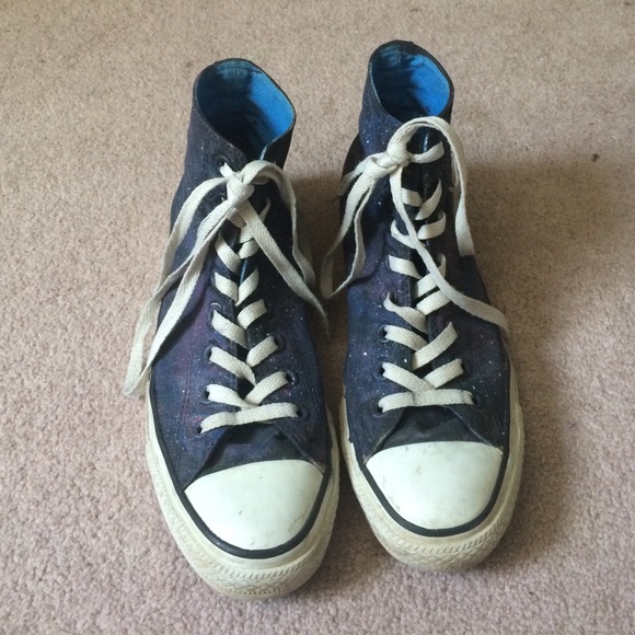 Hand Painted Galaxy Print Converse High Tops