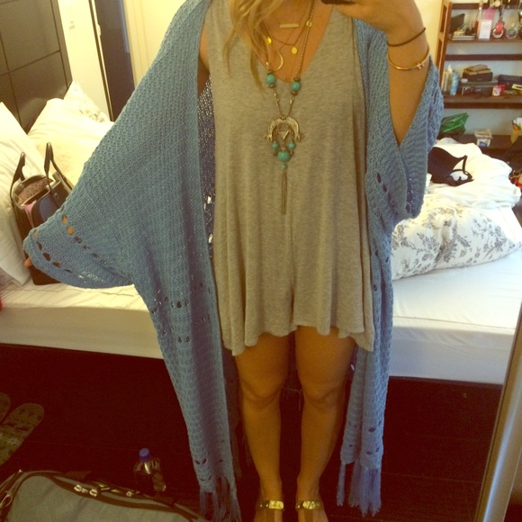 Some Days Lovin Blue Maxi Crocheted Cardigan