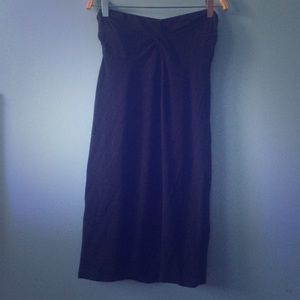 Casual Black Slip on Strapless Dress