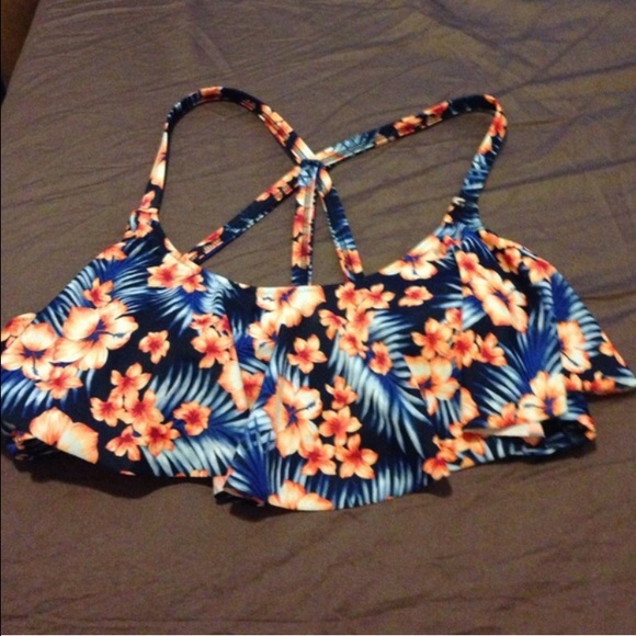 BN vs pink tropical flounce swim suit top large
