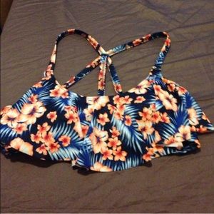 BN vs pink tropical flounce swim suit top large