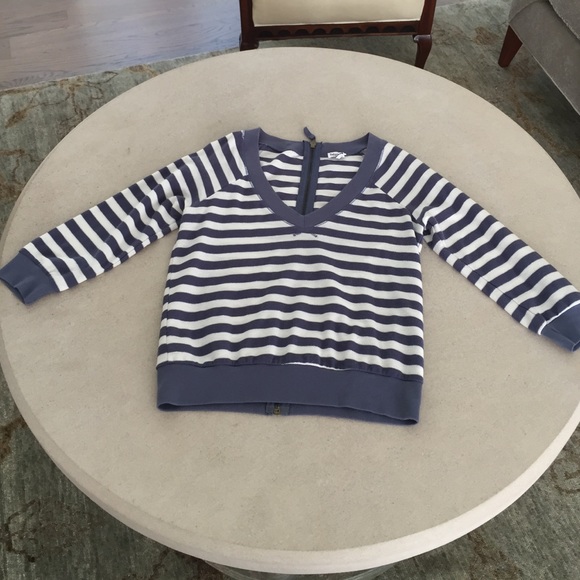 Anthropologie striped "sweatershirt" with zipper