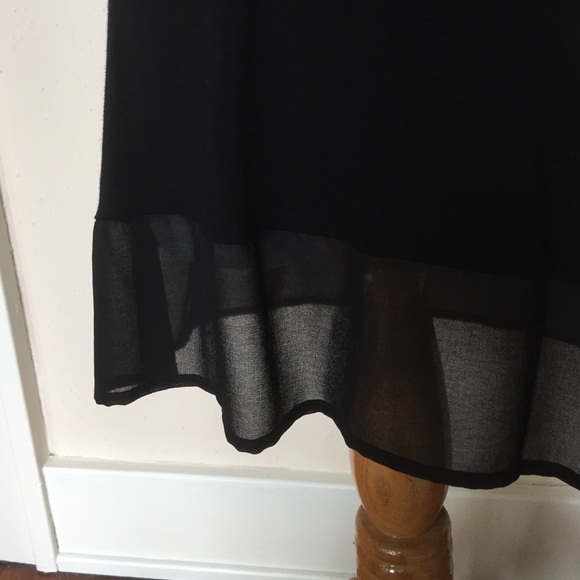 SOLD Black Sleeveless Tunic Top with Sheer Hem - Picture 2 of 3