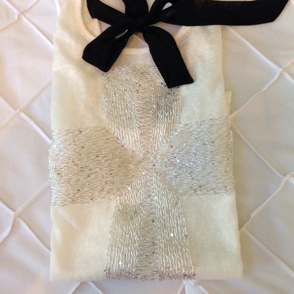 Front cross glitter top - Picture 4 of 4