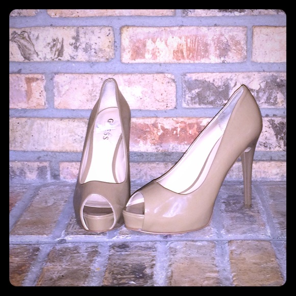 Guess Nude Peep Toe High Heels