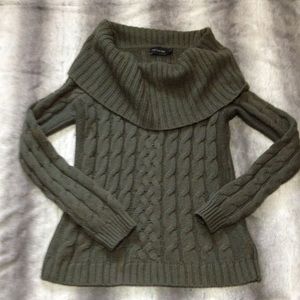Green cowl neck sweater from The Limited