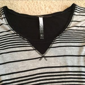 Black and grey stripped shirt dress