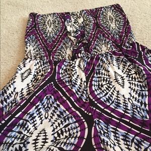 Purple, blue, Black and Tan romper