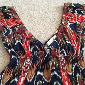 Colorful low v dress