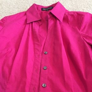 Pink business long sleeve button up blouse