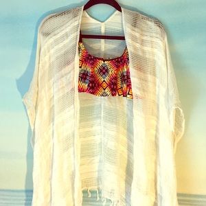 Aztec print flounce bikini top