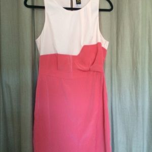 Two Tone Silk-Cotton Blend Mini Dress